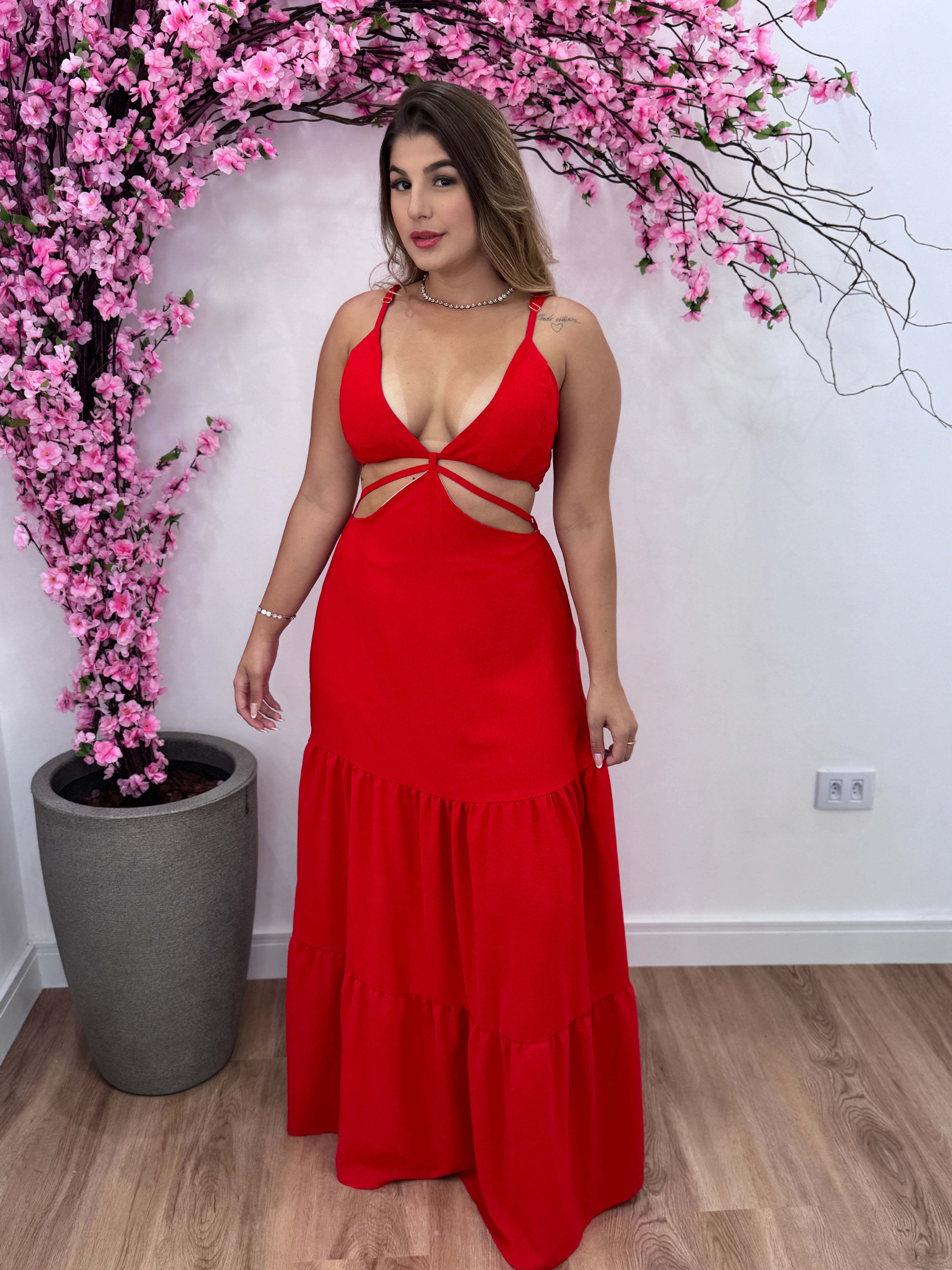 Vestido Jasmim - Vermelho