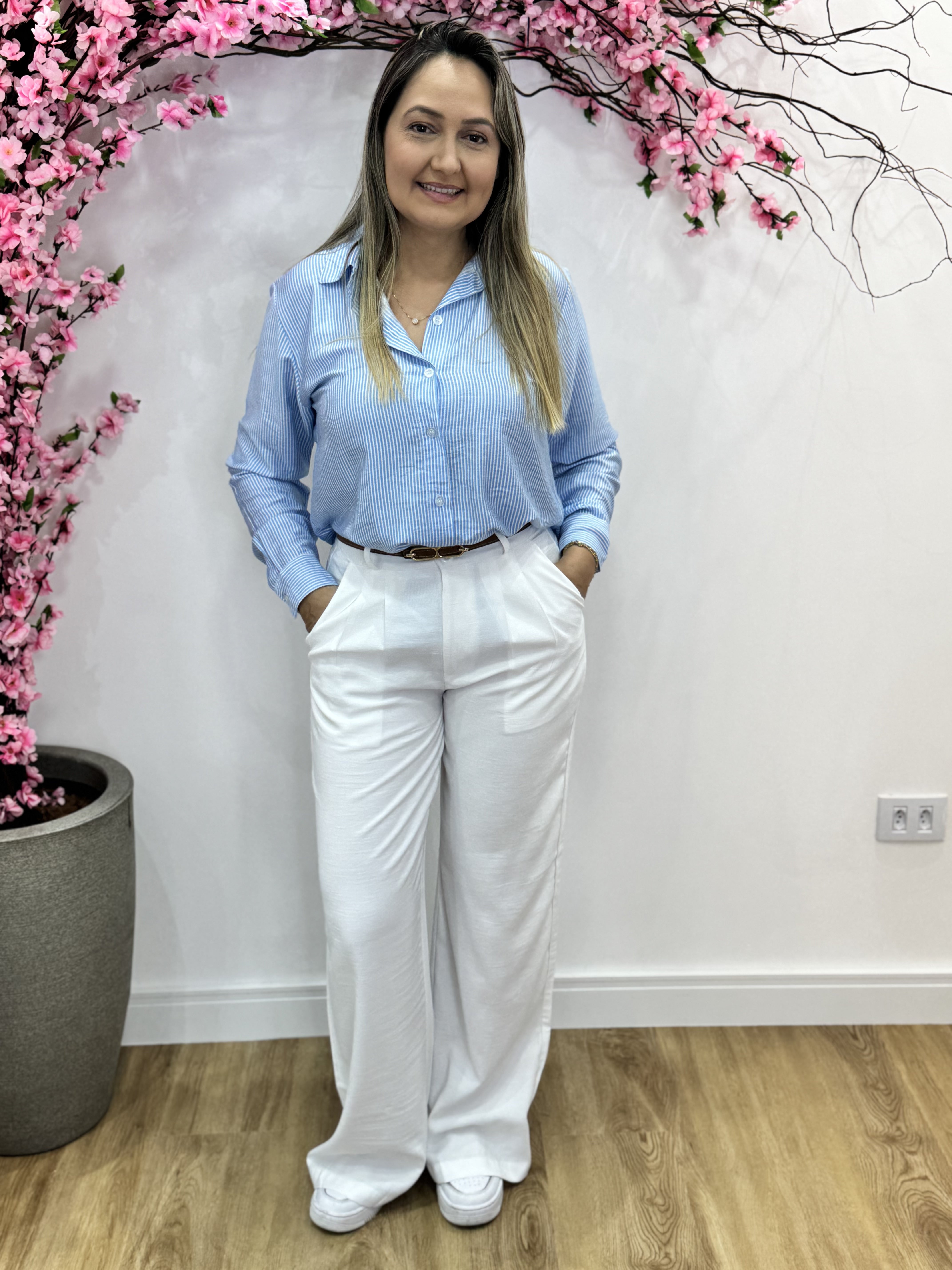 Calça Pantalona Malu - Branca