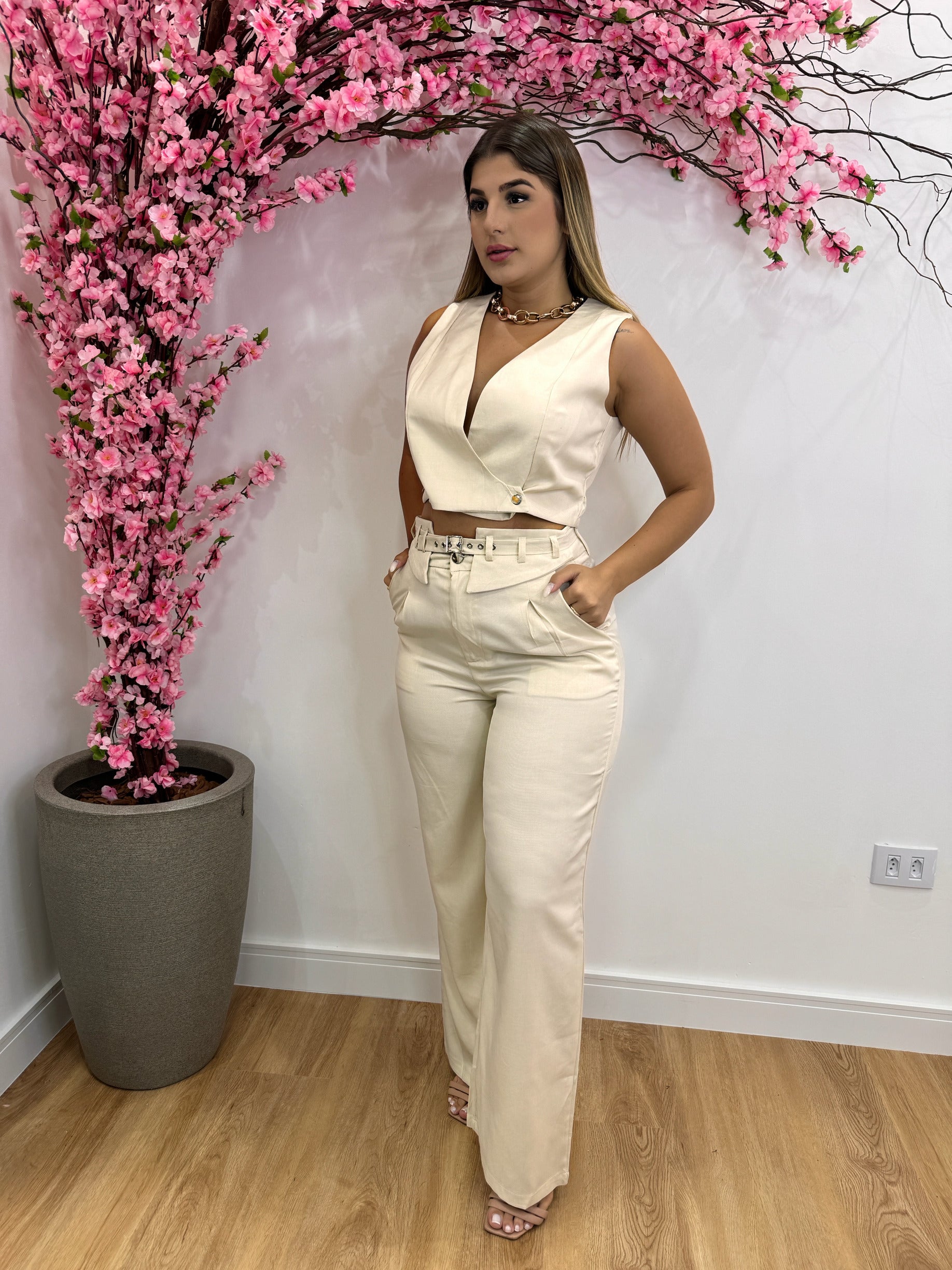 Conjunto Margarida - Bege Claro