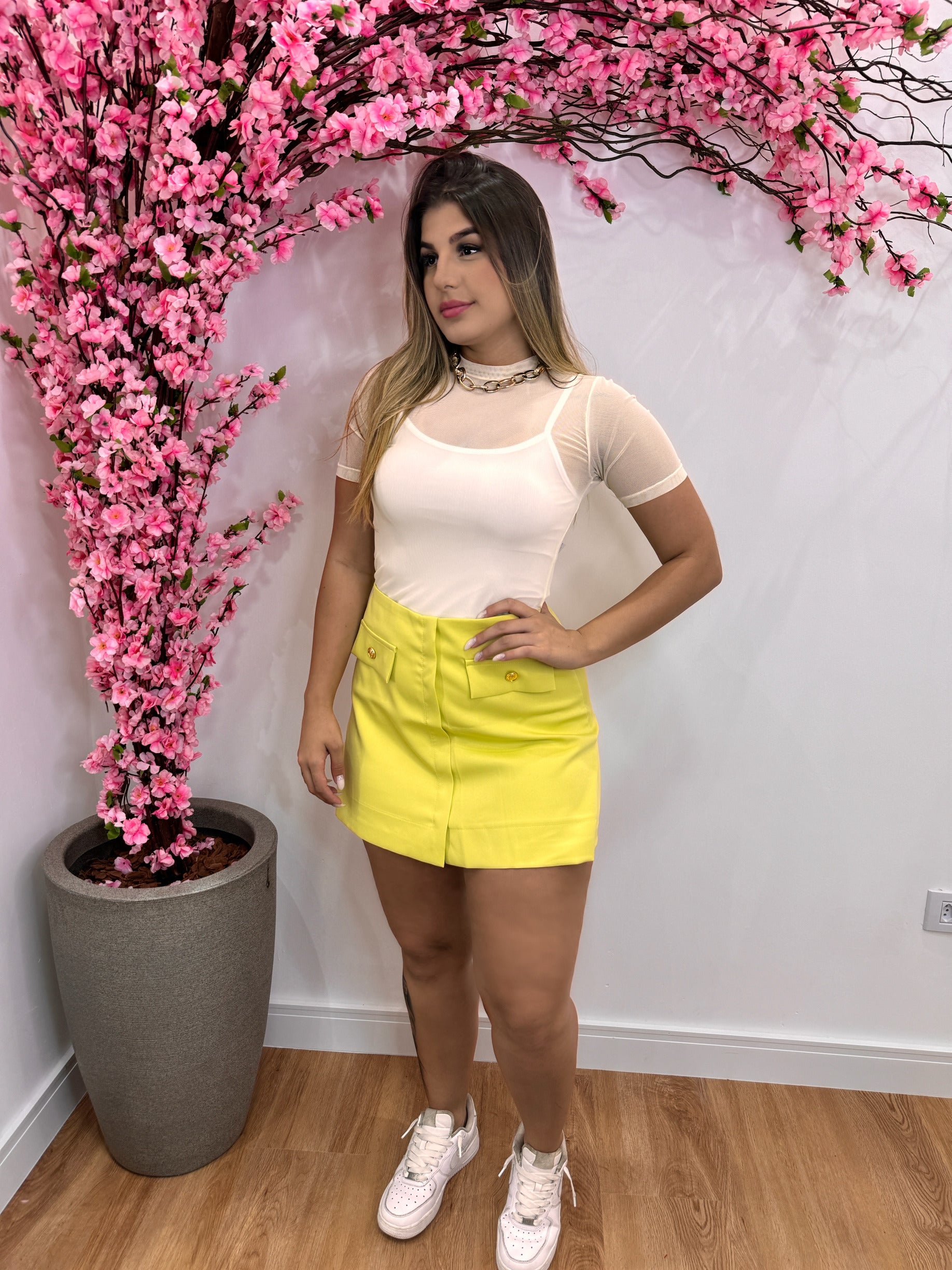 Shorts Saia Mônica - Verde Limão