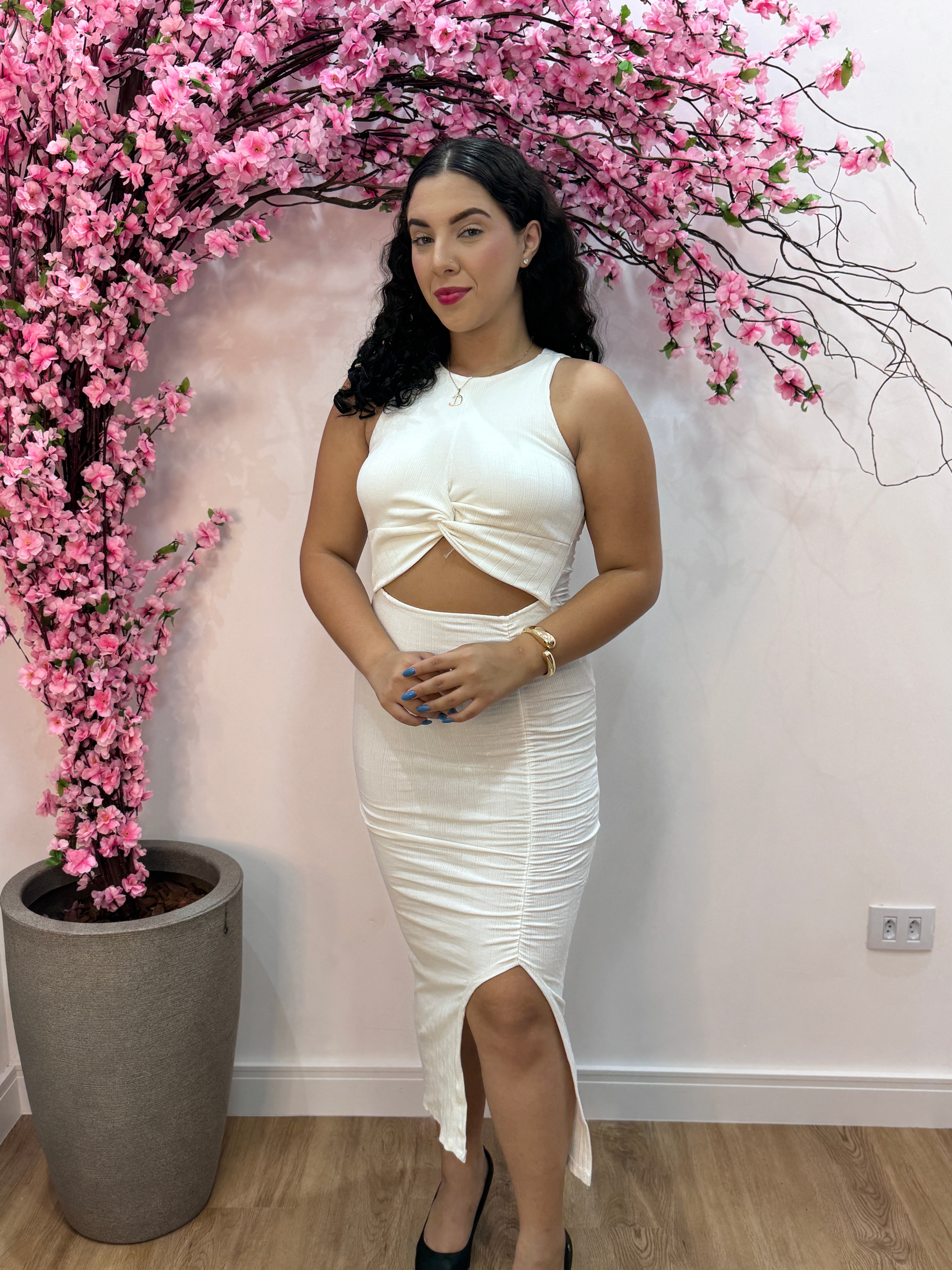 Vestido Midi Laura - Branco
