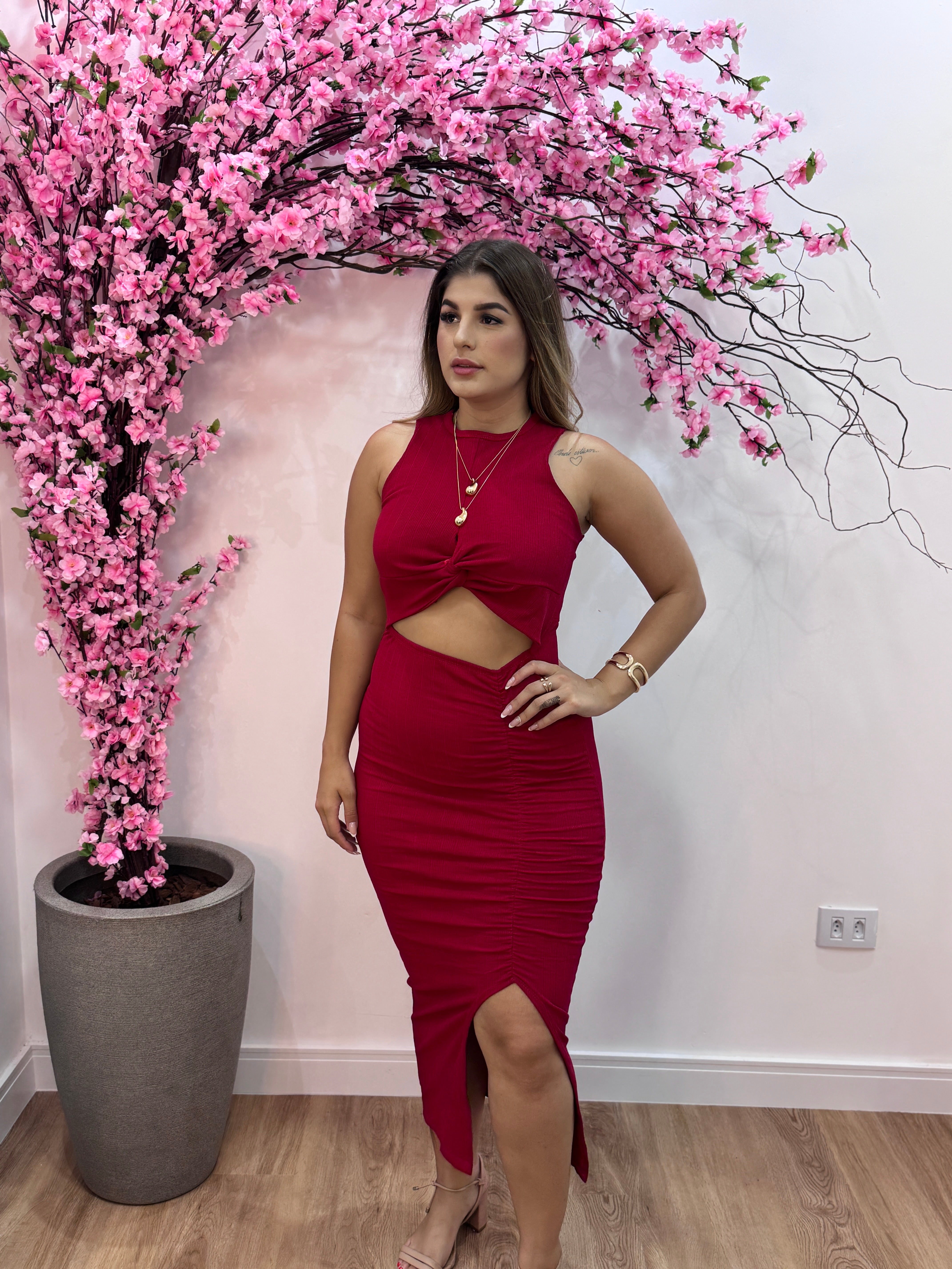 Vestido Midi Laura - Vermelho