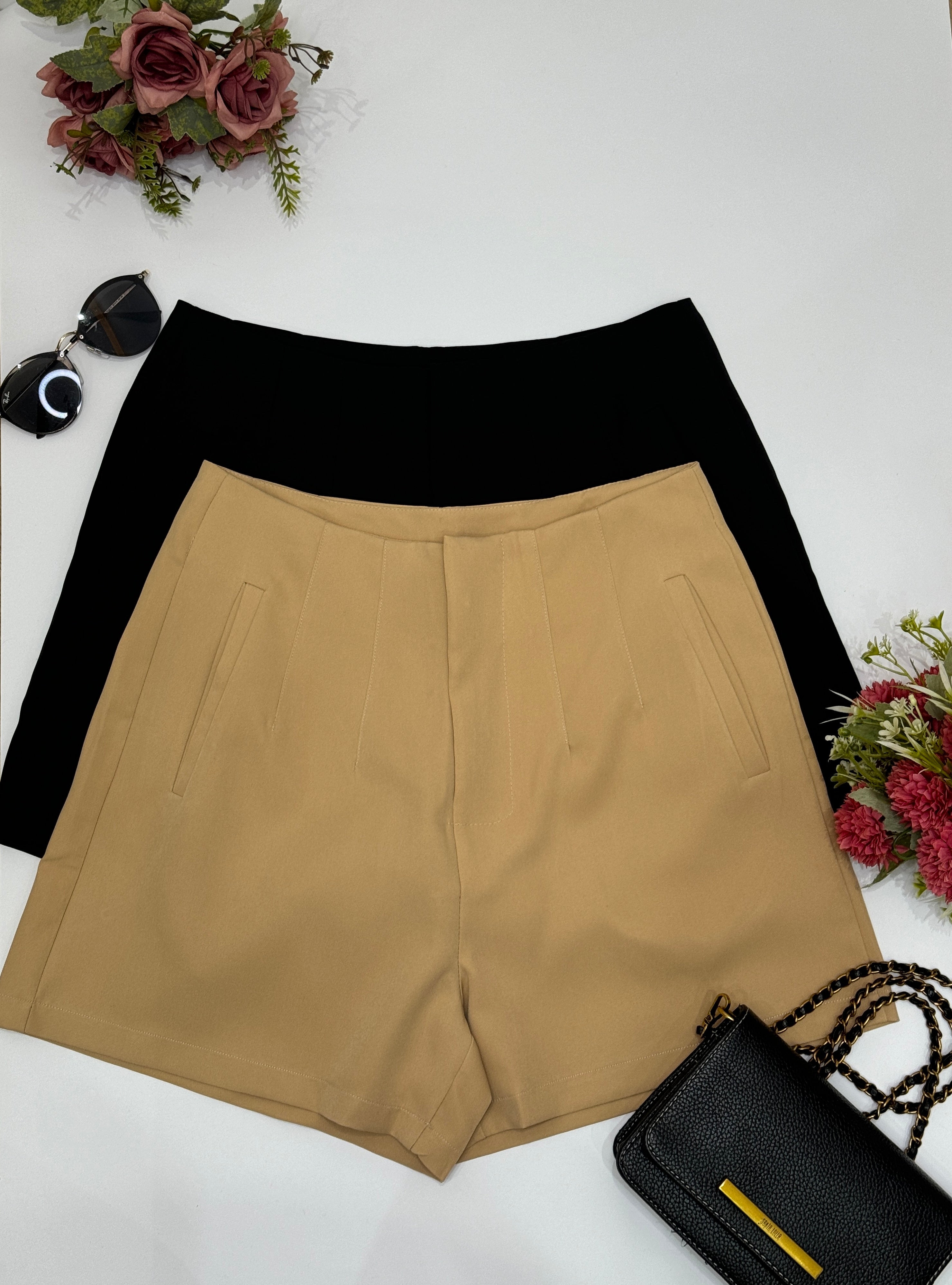 Shorts Alfaiataria Zara - Bege