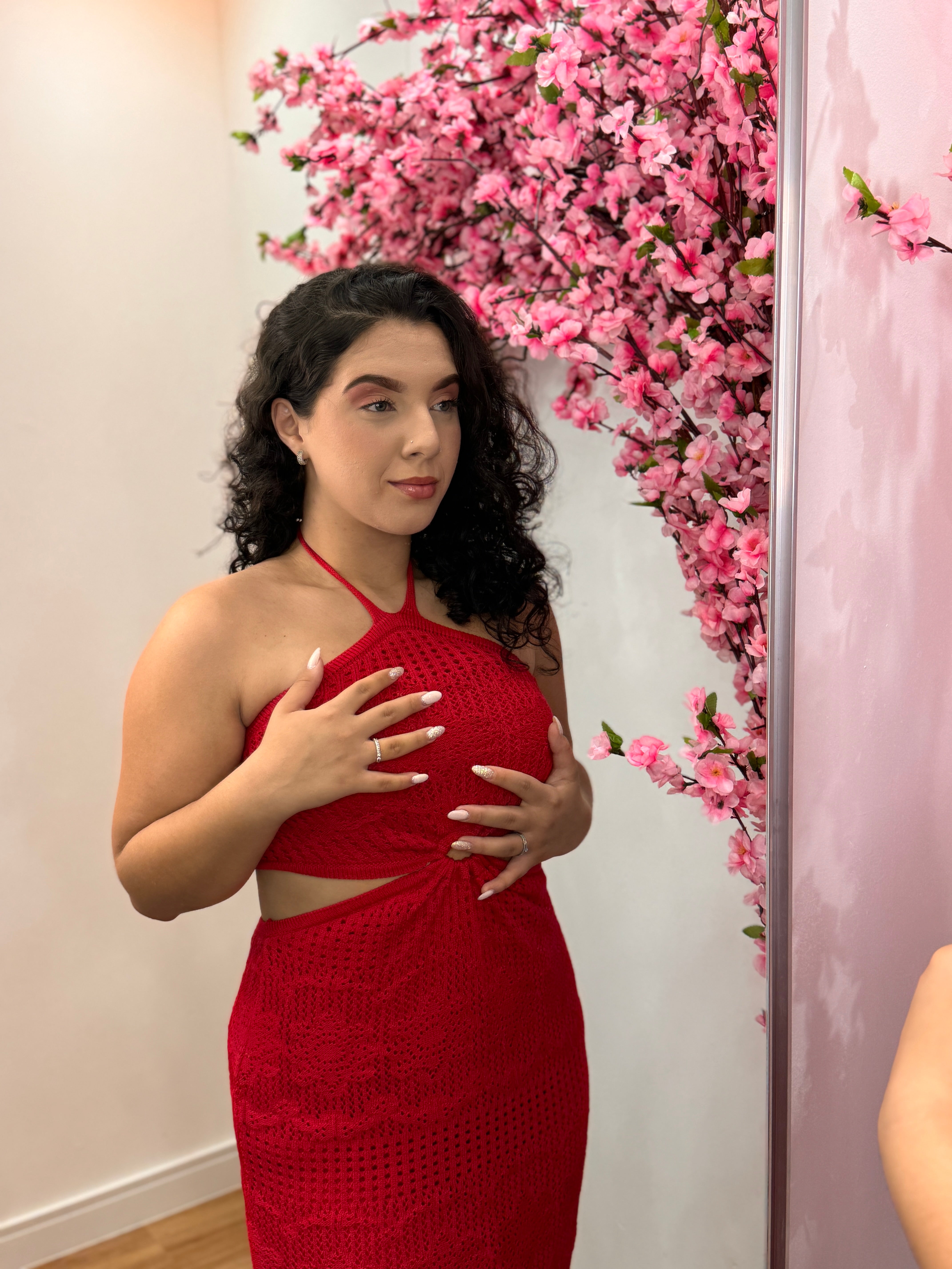 Vestido Duda Tricot - Vermelho