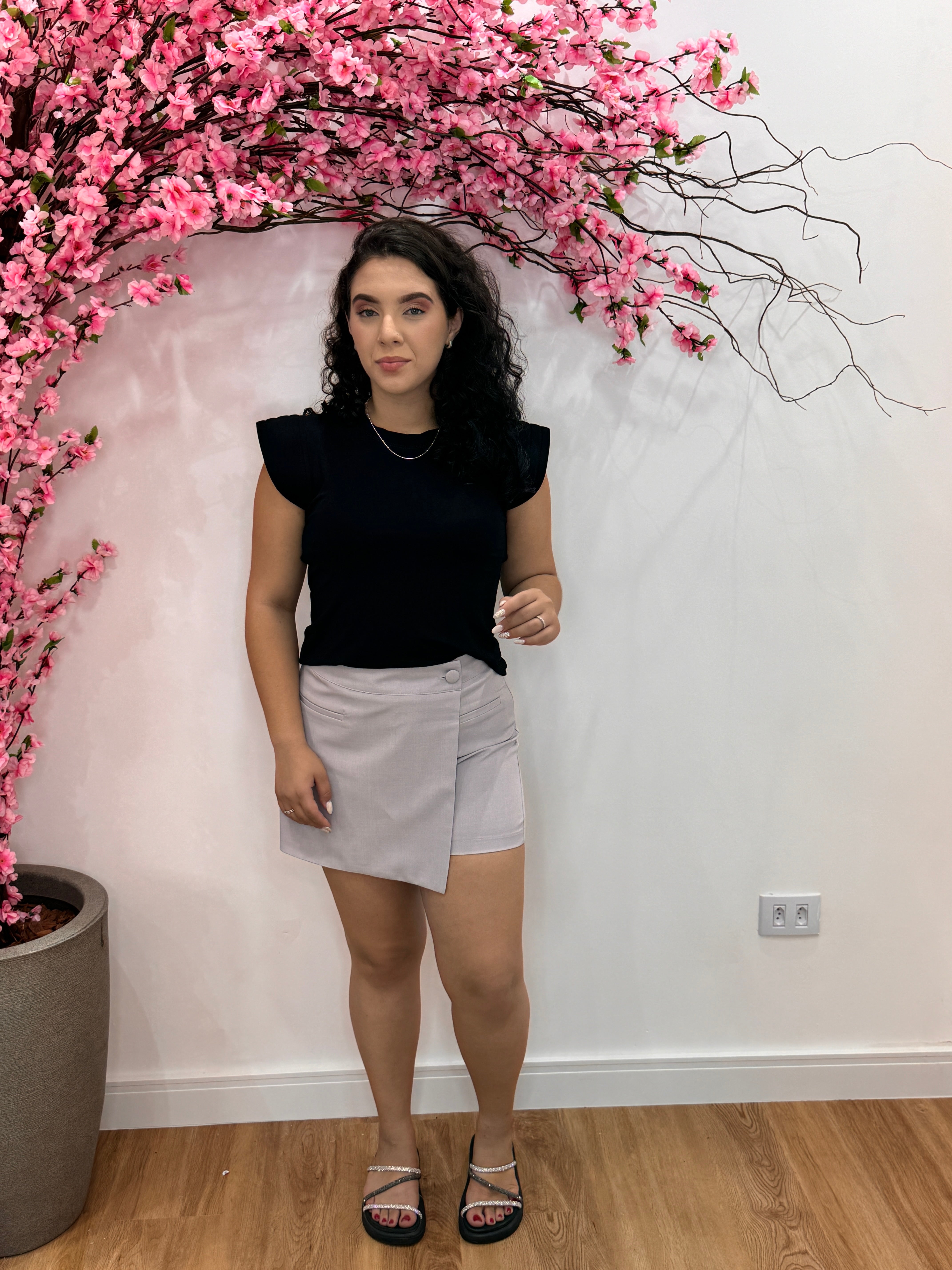 Shorts Saia Dany - Cinza