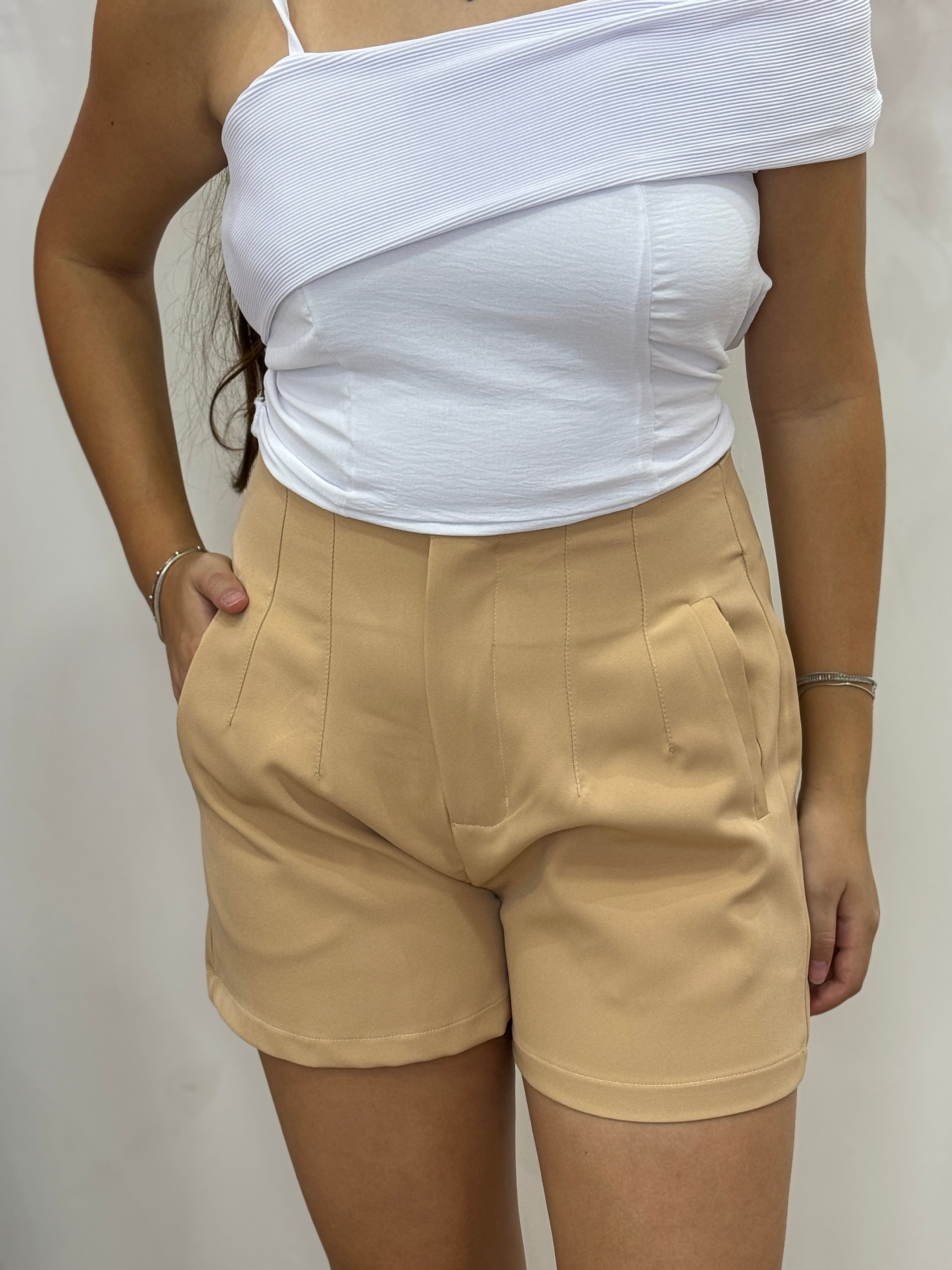 Shorts Alfaiataria Zara - Bege