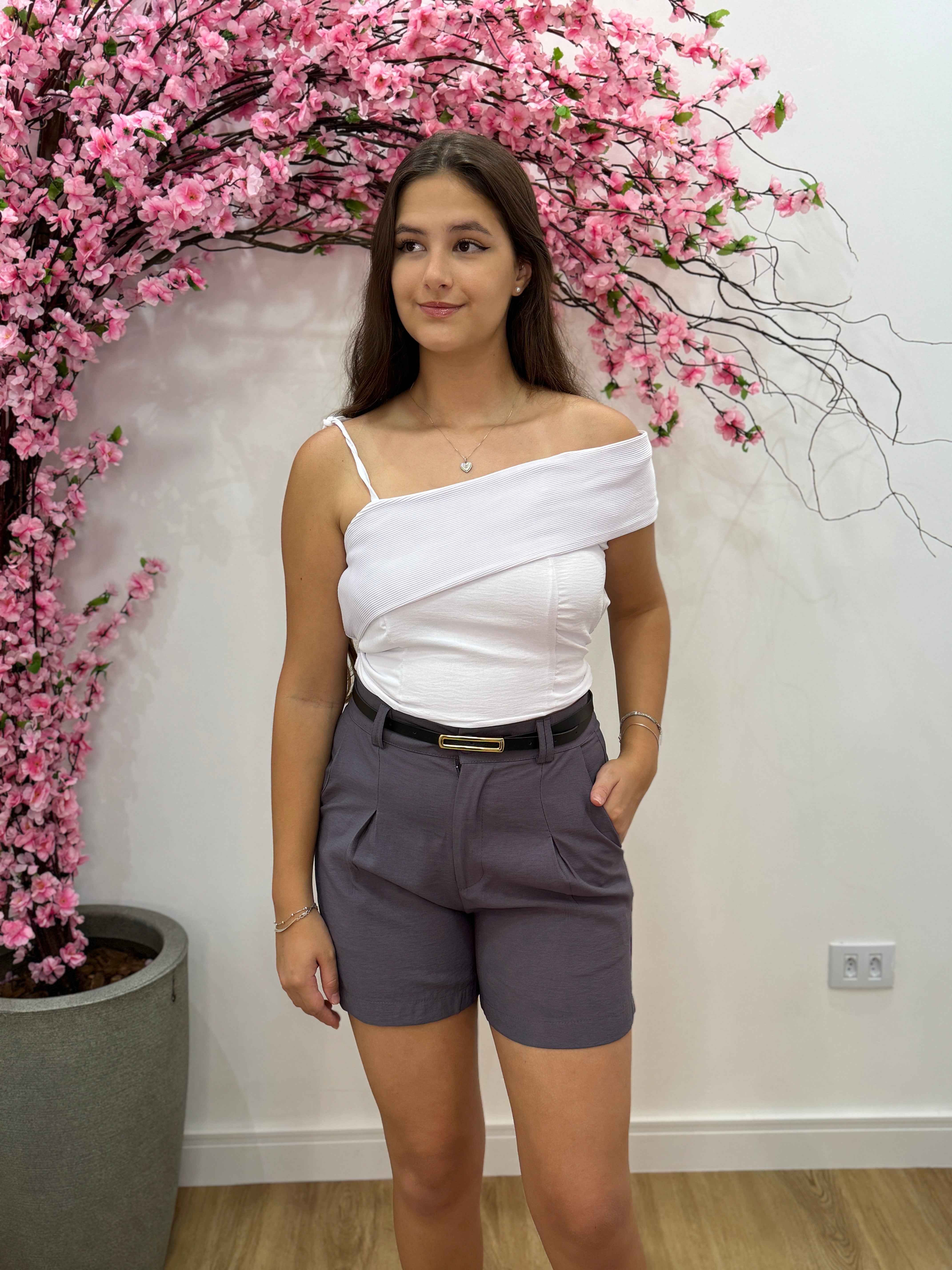 Shorts Lorena - Cinza