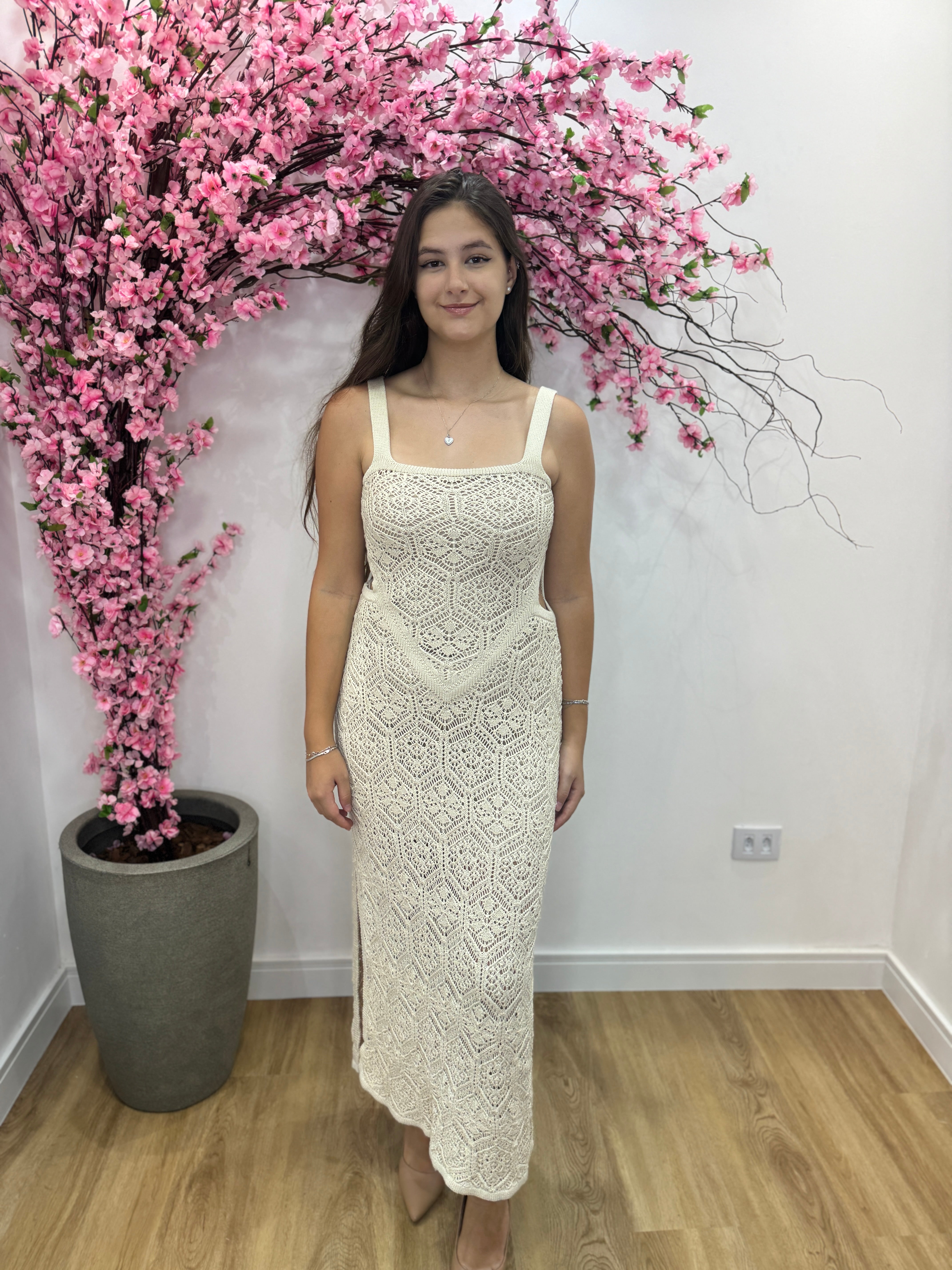 Vestido Marilia Tricot - Bege