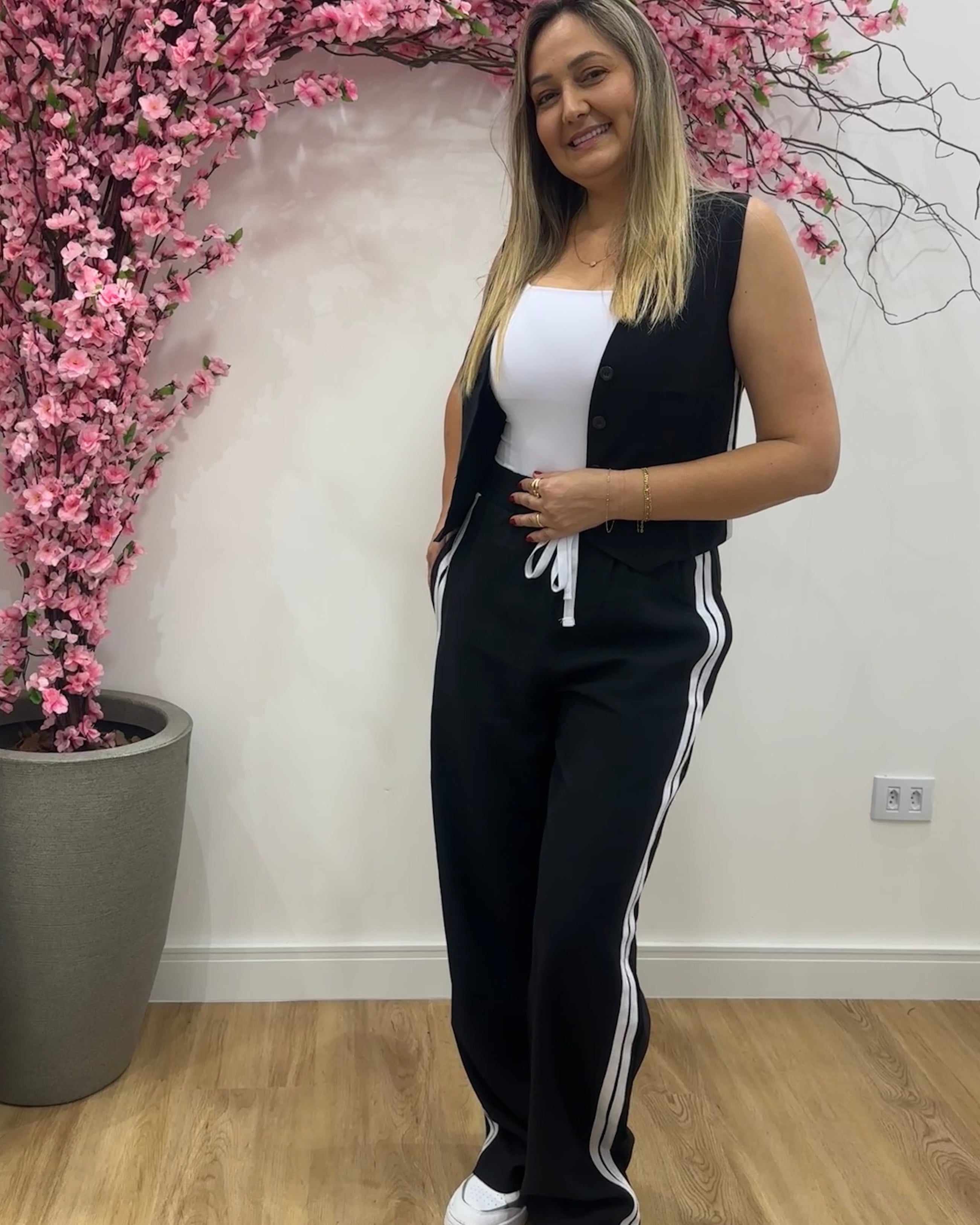 Conjunto Marant Listras Laterais - Preto